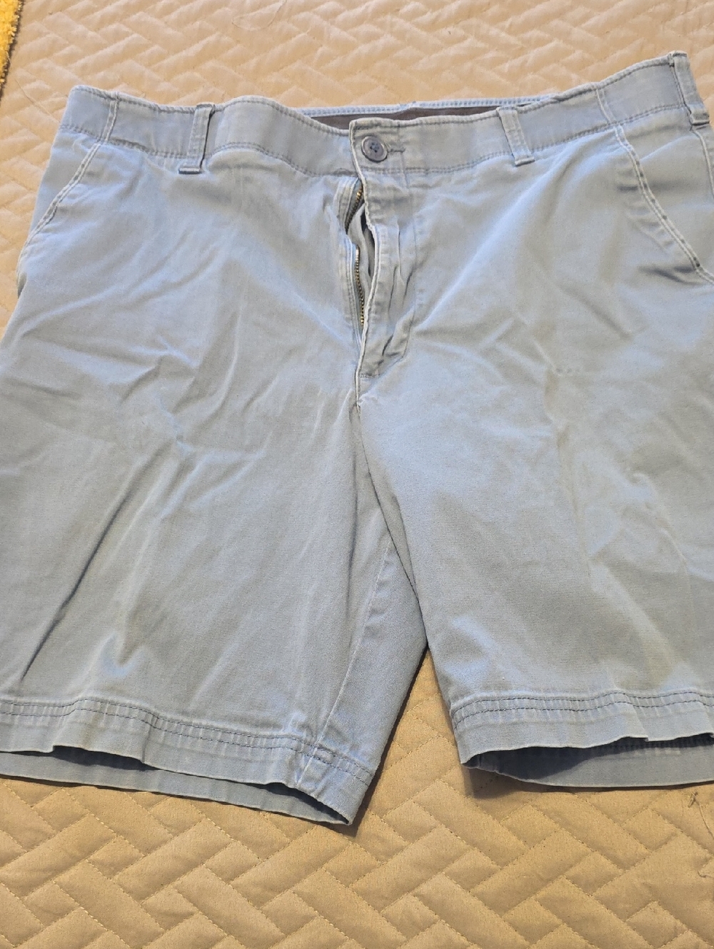Lee Men's Pale Blue Flat-Front Chino Shorts